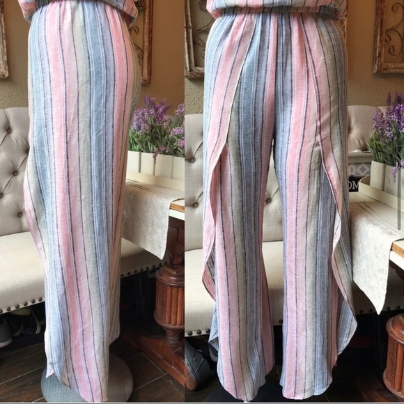 Drew Strapless Pastel Rainbow Pink Jumpsuit - Picture 2 of 7